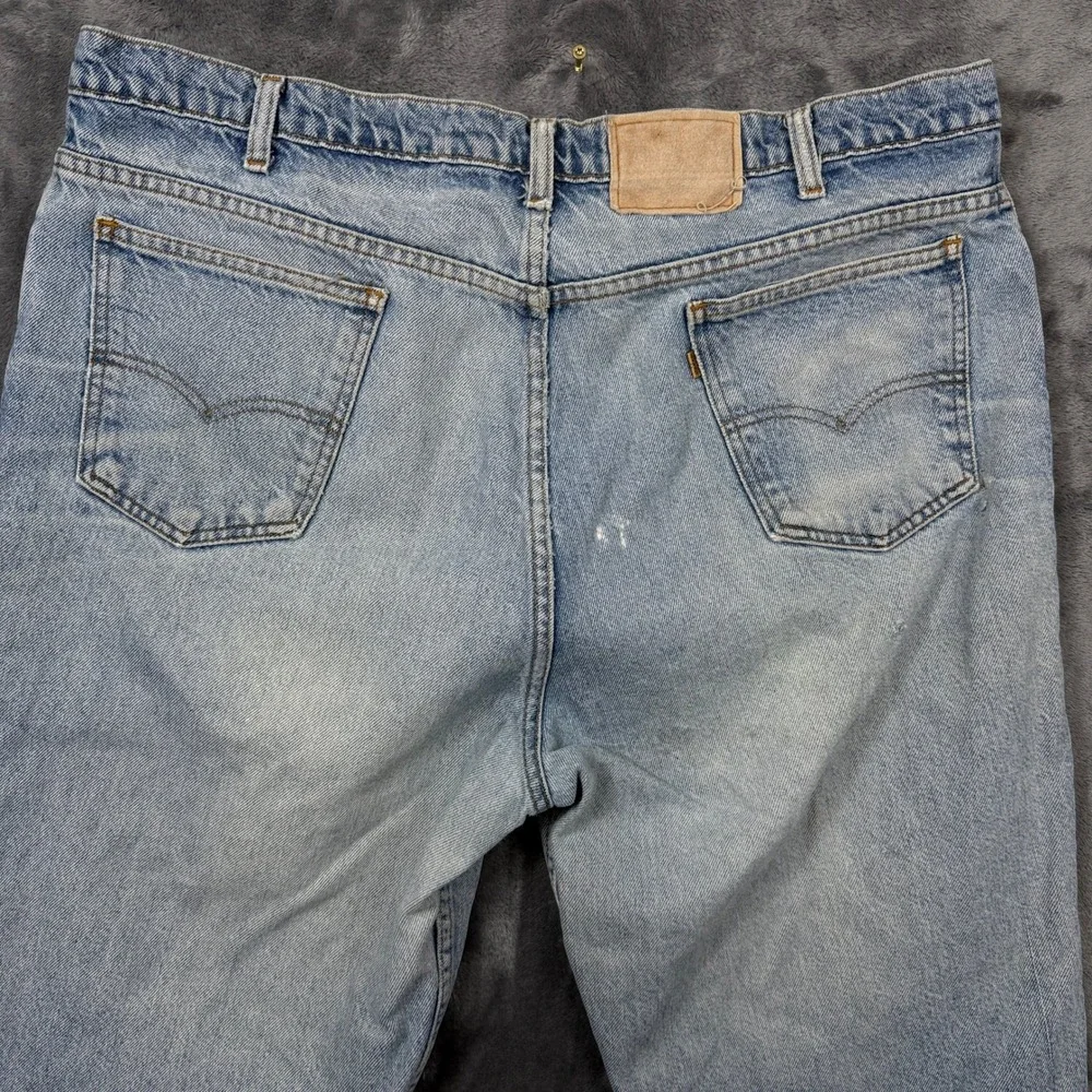 Levi's Orange Tab Jeans Mens 40x30 Light Wash Distressed Straight Leg Vintage